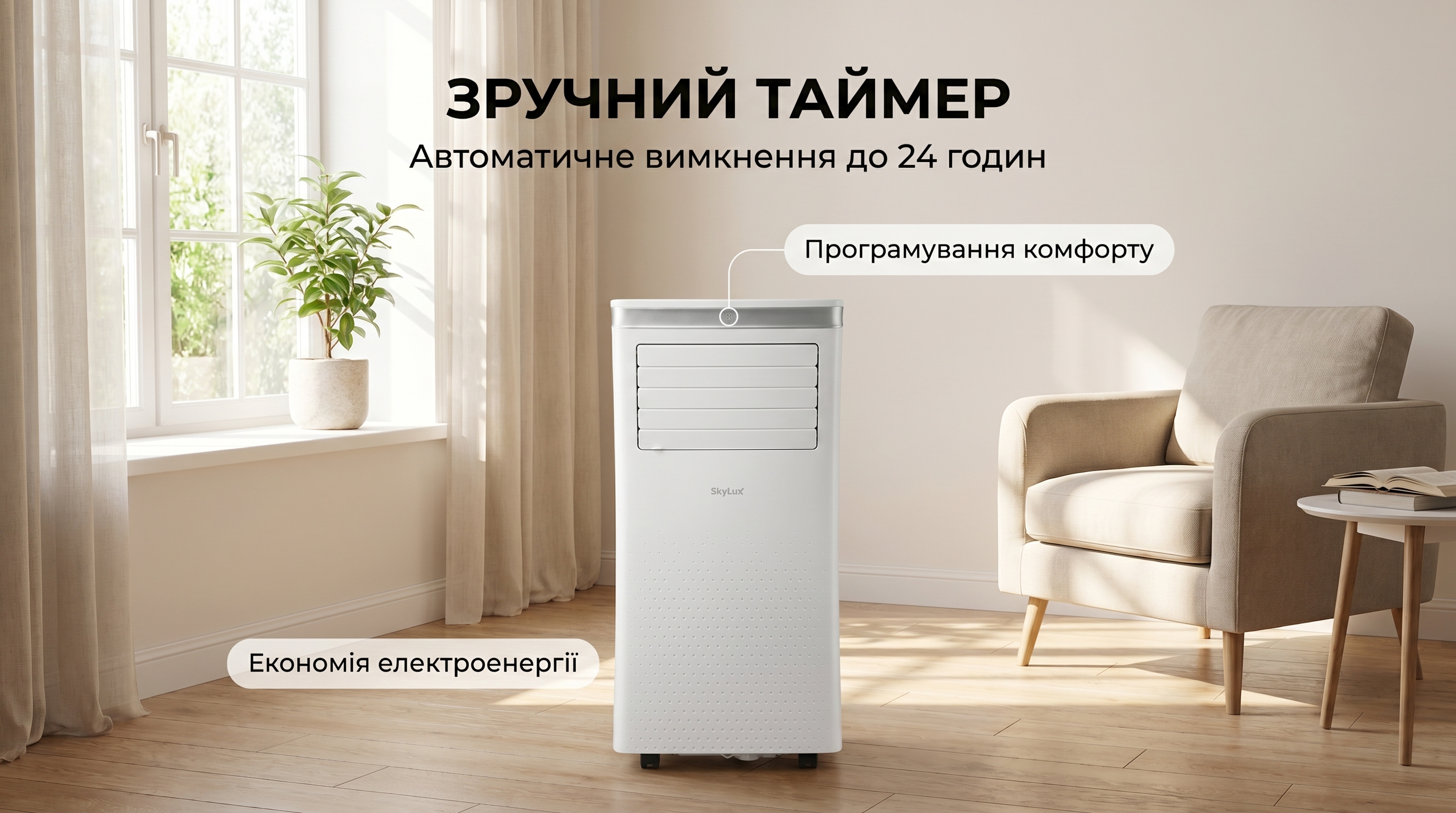Мобільний кондиціонер SkyLux SKE-M25H ❄️ AIR-EX.COM.UA, зображення 6